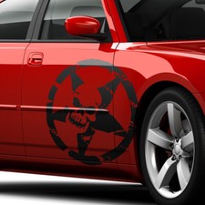 Aufkleber Grunge Totenkopf Stern Army Skull Dekor Auto Sticker Decal #1406-60