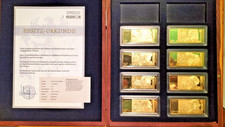  DM Banknoten Barren Vergoldet Komplettset PP-BRD 2016