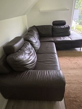 Ledersofa, ausklappbar, in gutem Zustand!