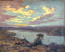 Antik Gemälde Bretonisch