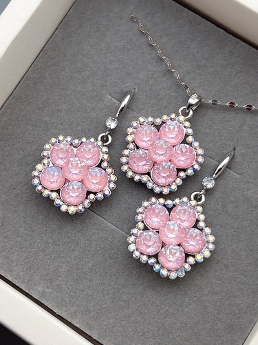 Luxus blumen schmuckset silber - blumen,