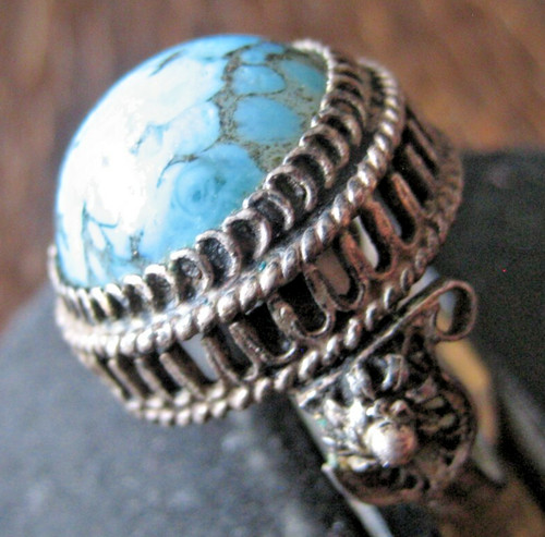 835 silber ring türkis - silber, pâte