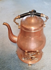 Alte Kupfer Kanne mit Stövchen Teekanne
