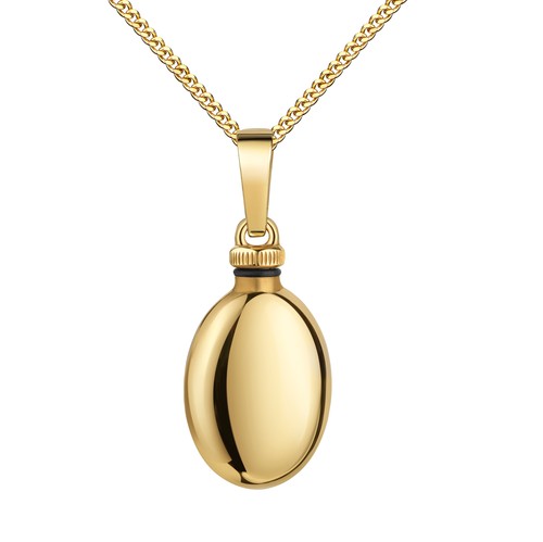 Anhänger urne oval 585 gold - anhänger-urne,