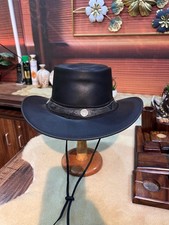 Schwarzer Leder Cowboyhut