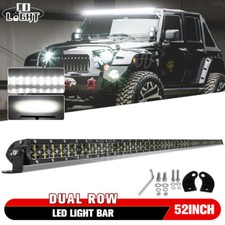 52 INCH LED Light Bar Flood Spot Combo Kit For Jeep Wrangler JK TJ CJ Offroad