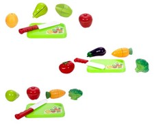 10 teiliges Kinder Küchenspielzeug Lebensmittel Obst Gemüse Messer Schneidebrett