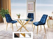 Design Esstisch rund GA-111 Glas Tisch Esszimmer 90x71x90 cm