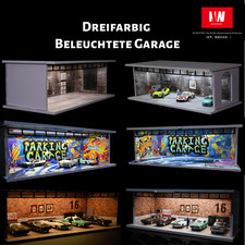NW Diorama 1/64 Diecast Garage Modell 3 LED Modus Parkplatz Modell Vitrine DE