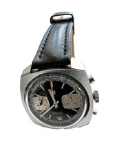 Armbanduhr Lip Sportville Chronograph Handaufzug Edelstahl neues Lederarmband