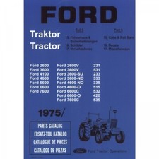 Fordson Ford 2600 3600 4100 4600 5600 6600 7600 Traktor Ersatzteilkatalog Teil 5