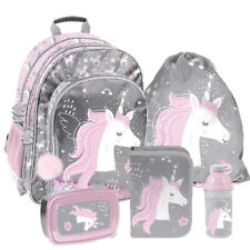 Einhorn Unicorn Pferd Rucksack Schulrucksack Schulranzen Set 5 teilig