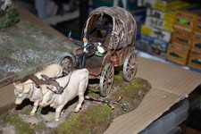 fürElastolin 7cm planwagen fahrender händler ochsenwagen top tolle details