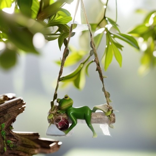 Gartenschaukel frosch harz - frosch,