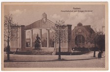 AK Aachen, Hauptbahnhof mit Krieger-Denkmal, aus 1919, beschrieben