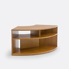 TV-Eckschrank Eiche - kompakt, 2 Ebenen, moderner Medienaufbewahrung