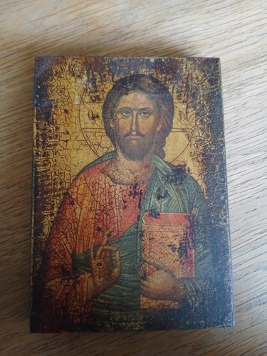 Holz ikone christus - ,