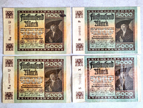Reichsbanknote 5000 mark - 4x,