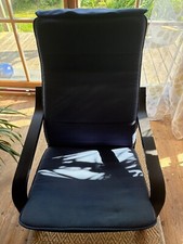 IKEA POÄNG Sessel, schwarz, Bezug blau, gebraucht