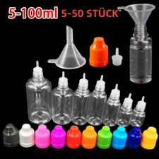5-100ML Tropfflaschen+Funnels Lange Spitze PET Leere Flaschen Flüssigöl DE