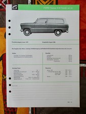 Ford Weltkugel Taunus 12 M Kombi 1957-59 VW Gebrauchtwagenberater Prospektblatt 