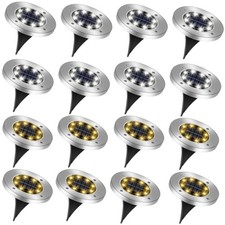 LED Solarleuchte Bodenstrahler Außen IP65 Gartenleuchten Garten Solarlampen 8LED