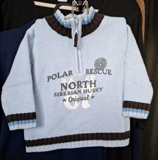 Mini Woopi Dicker Strick Pullover, Troyer, JUNGEN Pullover, Hellblau GR. 92
