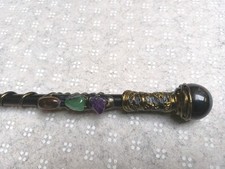 1  Zauberstab ca 28cm mit Obsidian , Vulkanisches Gesteinglas