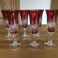 6 Likörgläser Rubinrot