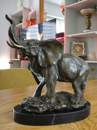 Bronze marmor elefant - marmor, statue