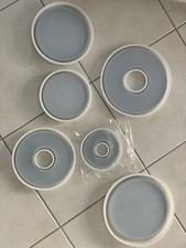 Silikonformen,  Gießformenset, Teller und Ringe Beton in Form, 5 teilig