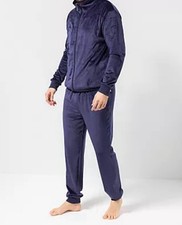 MONT CHALET Herren-Hausanzug uni Mikrofaser Samtfell Stehkragen gr.3XL