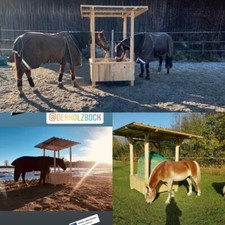 Heuraufe mit Dach für Pferd