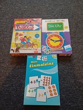 Lernspiele Brettspiele Uhr,Fahrrad,Einmaleins Komplett