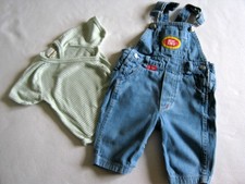 2tlg Babyset: Jeans-Latzhose