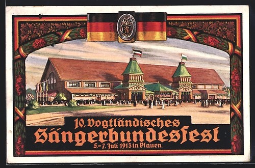 Künstler plauen - künstler-ak, /