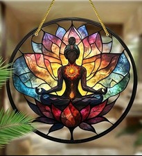 Fensterbild Acrylbild Yoga