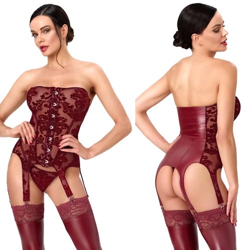Noir handmade korsage wetlook - korsage,
