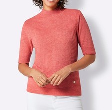 Creation L Damen Pullover Oberteil Stehkragen Kurzarm koralle NEU