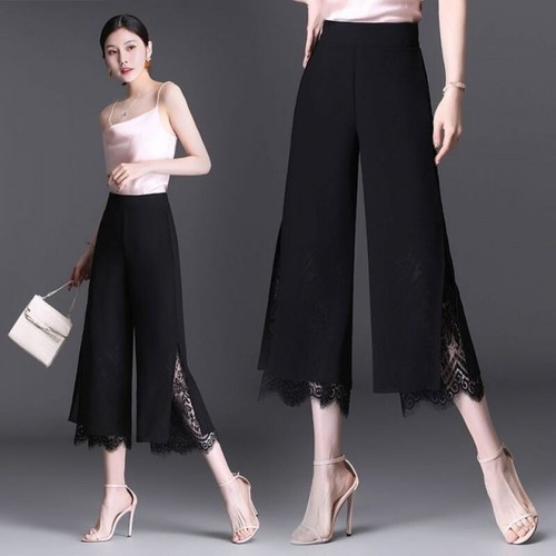 Damen chiffon cropped hose - cropped,