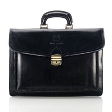 ELEGANTE LEDER HERREN AKTENTASCHE PAOLO PERUZZI N04-BL