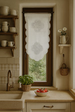 Fenstervorhang handgehäkelte