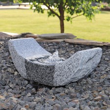 Granit Stein Springbrunnen Gartenbrunnen Wasserspiel LED Beleuchtung Zierbrunnen