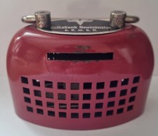 Alte Spardose Volksbank Neumünster Metall mit Schlüssel