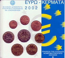 Euro KMS Griechenland 2002 Stgl. TOP Zustand Händlerware