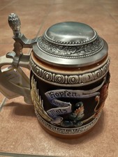 Vintage GERZ Bierkrug mit Zinndeckel 94% Zinn Handarbeit West Germany | 16cm