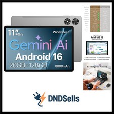 Tablet 11 Zoll mit Hülle, Android 16 System mit Gemini AI, 20GB RAM + 128GB R...