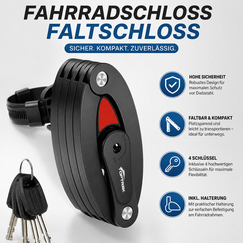 Faltschloss fahrrad 100cm - faltschloss,
