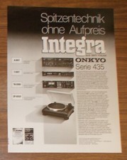 Seltene Werbung ONKYO INTEGRA