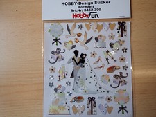 Design Sticker - Hochzeit - Brautpaar - Tauben + mehr - creme - mit Silbereffekt